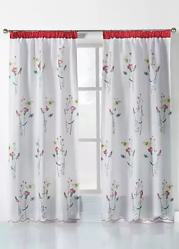 Alan Symonds Springfield Embroidered Pair of Lined Pencil Pleat Curtains | Kaleidoscope