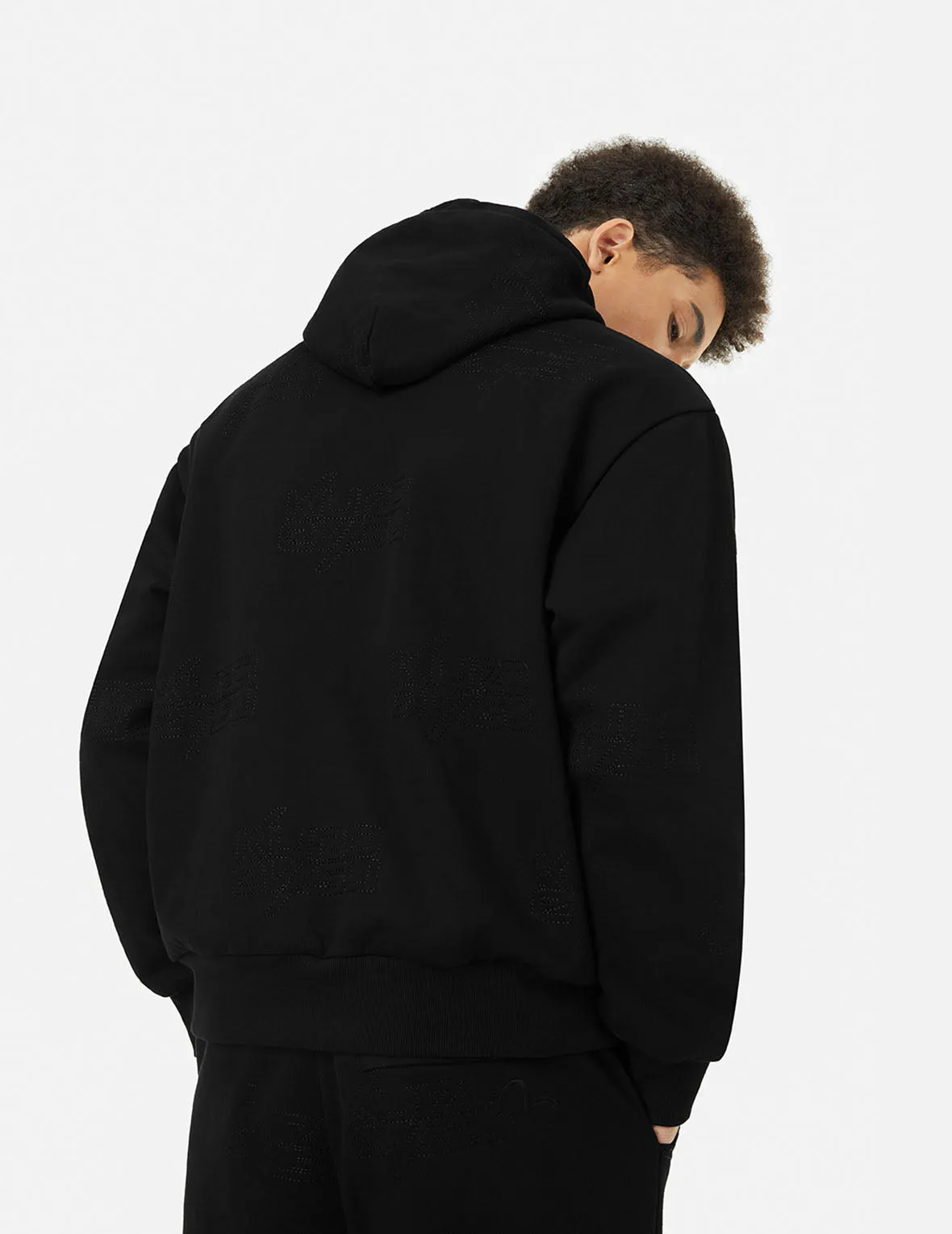 Allover Logo Regular Fit Quilting Hoodie