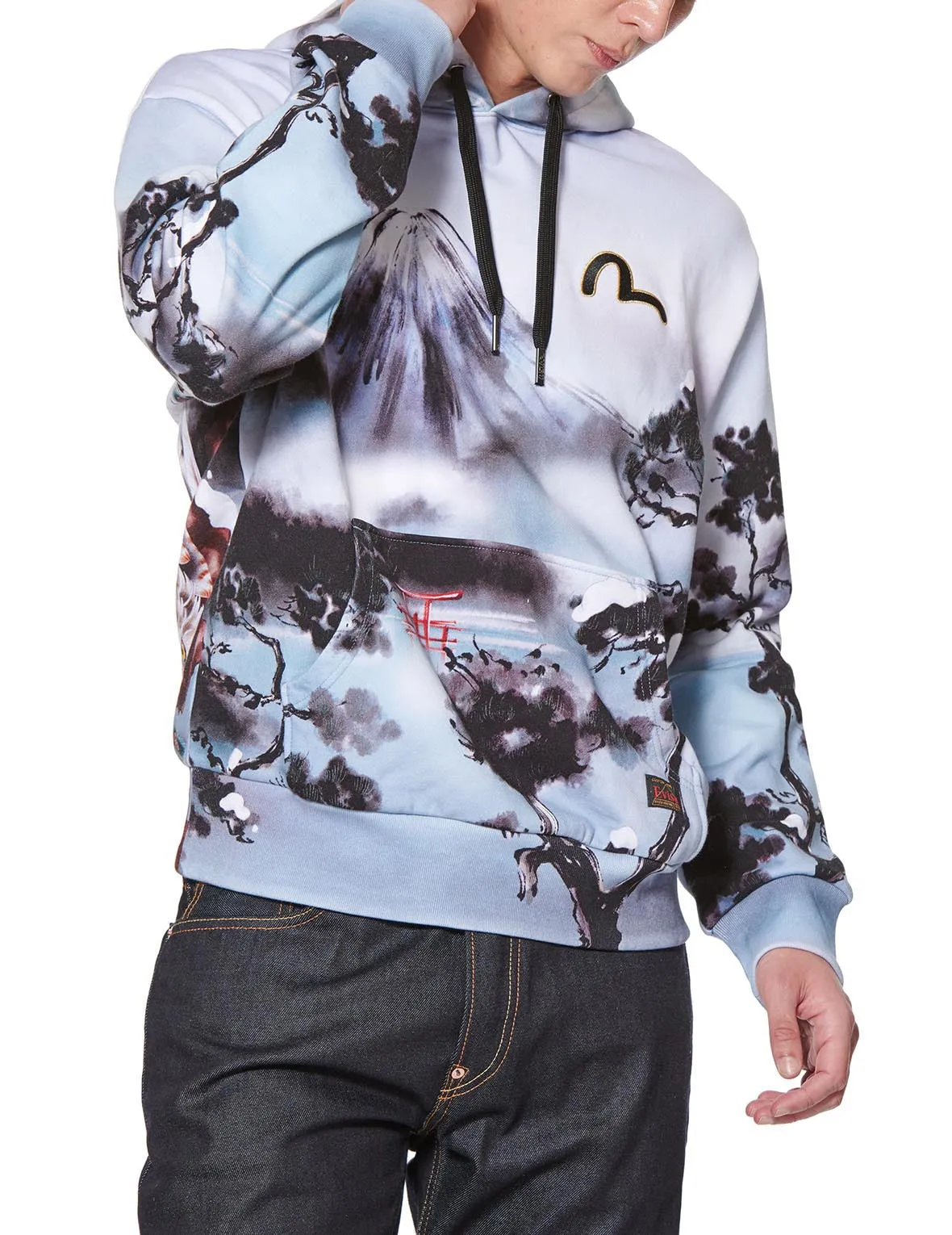 Allover Mountain and Taka Print Hoodie