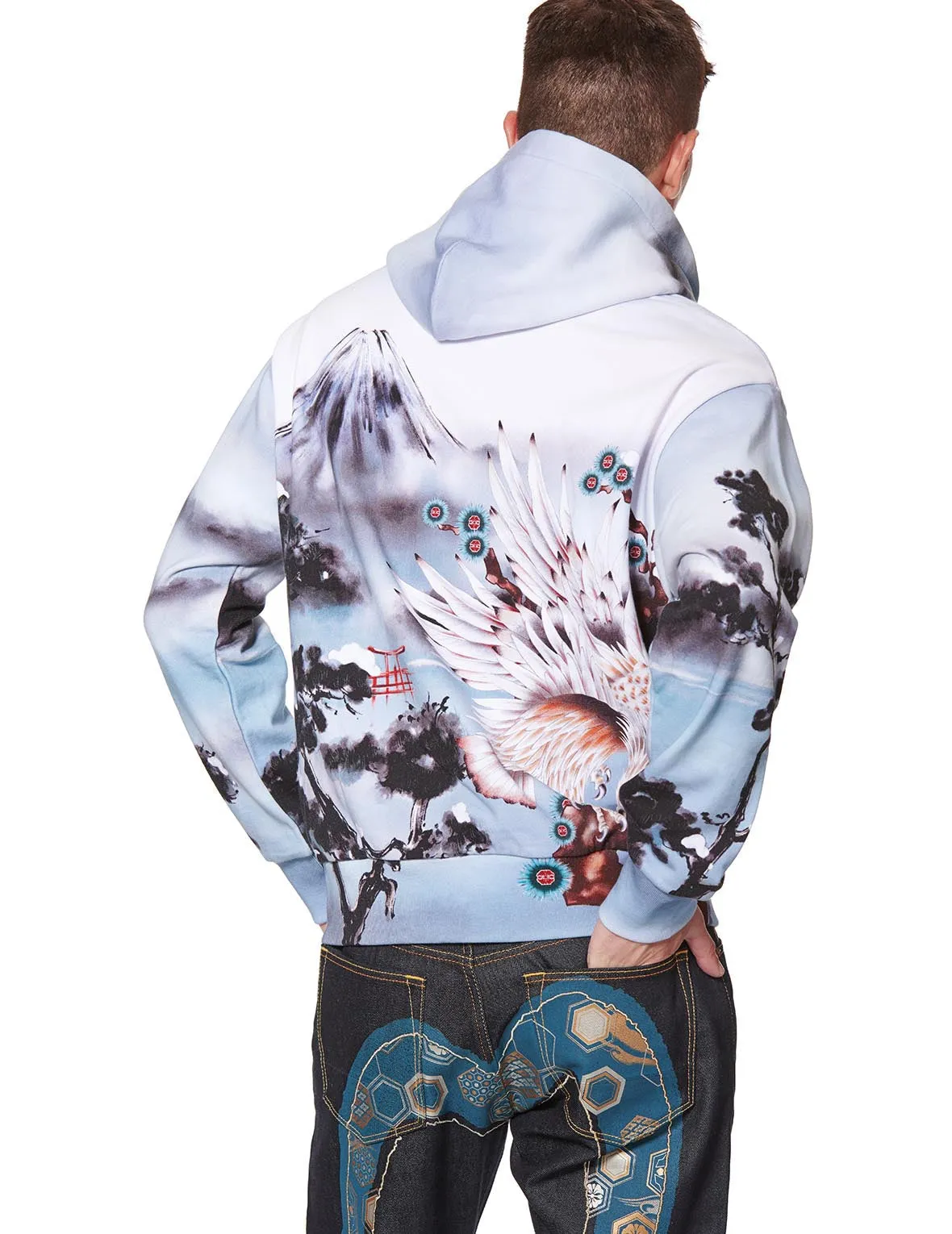 Allover Mountain and Taka Print Hoodie