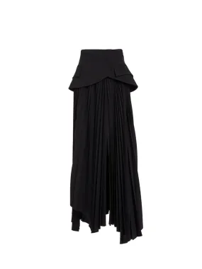 Basque Asymmetric Maxi Skirt