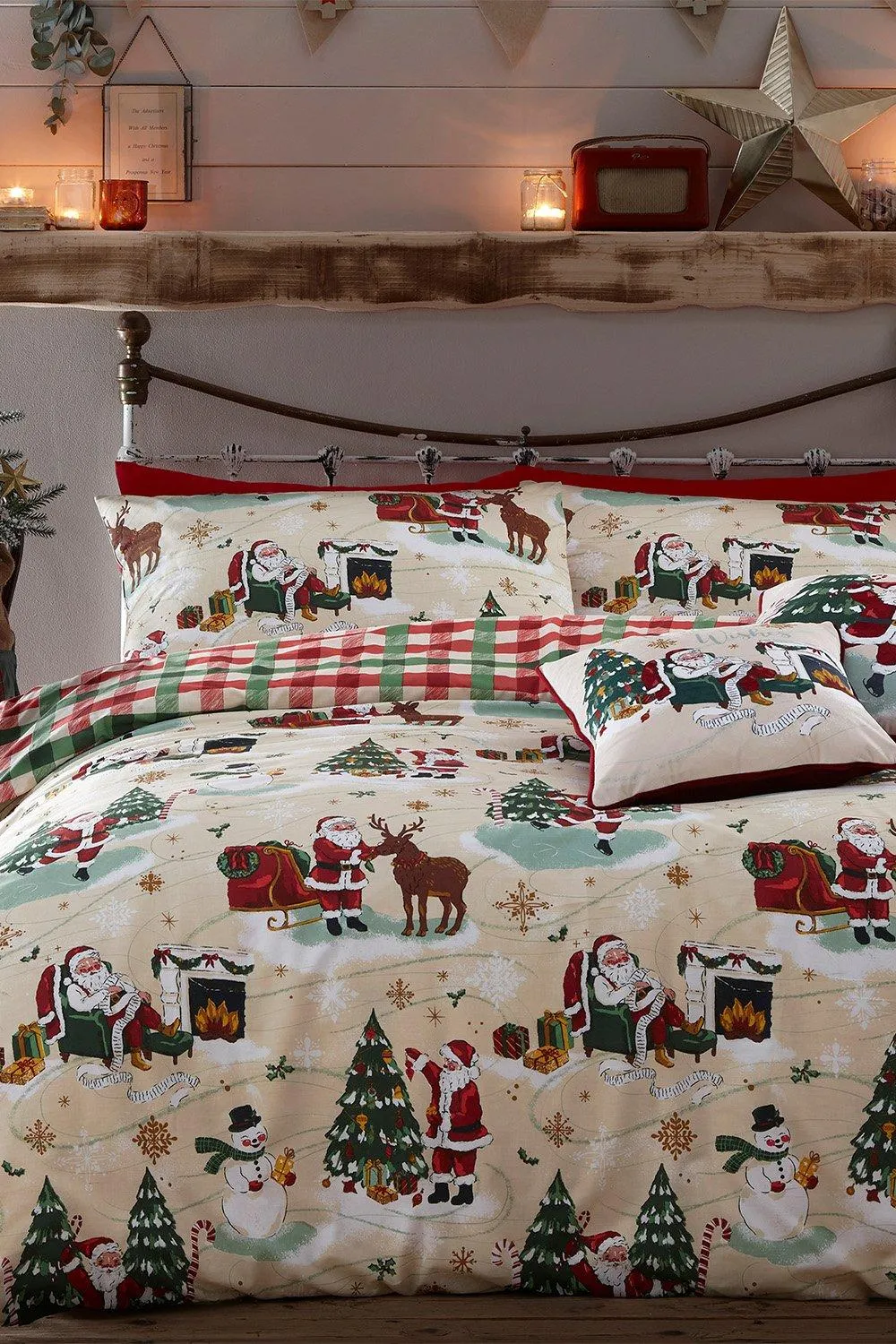 Bedding | Jolly Santa Christmas Reversible Duvet Cover Set | Furn