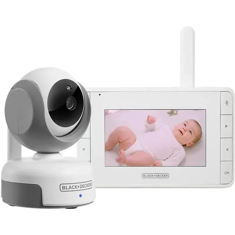 Black + Decker - 4.3 Digital Video Baby Monitor with Pan-Tilt-Zoom Camera