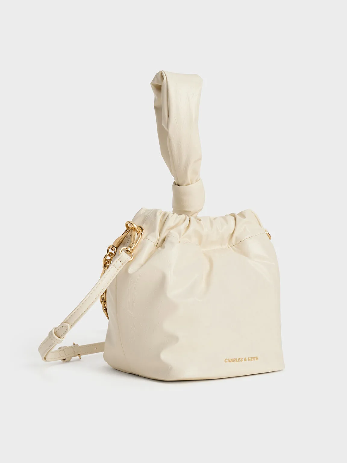 Caia Knotted Dumpling Bag - Cream