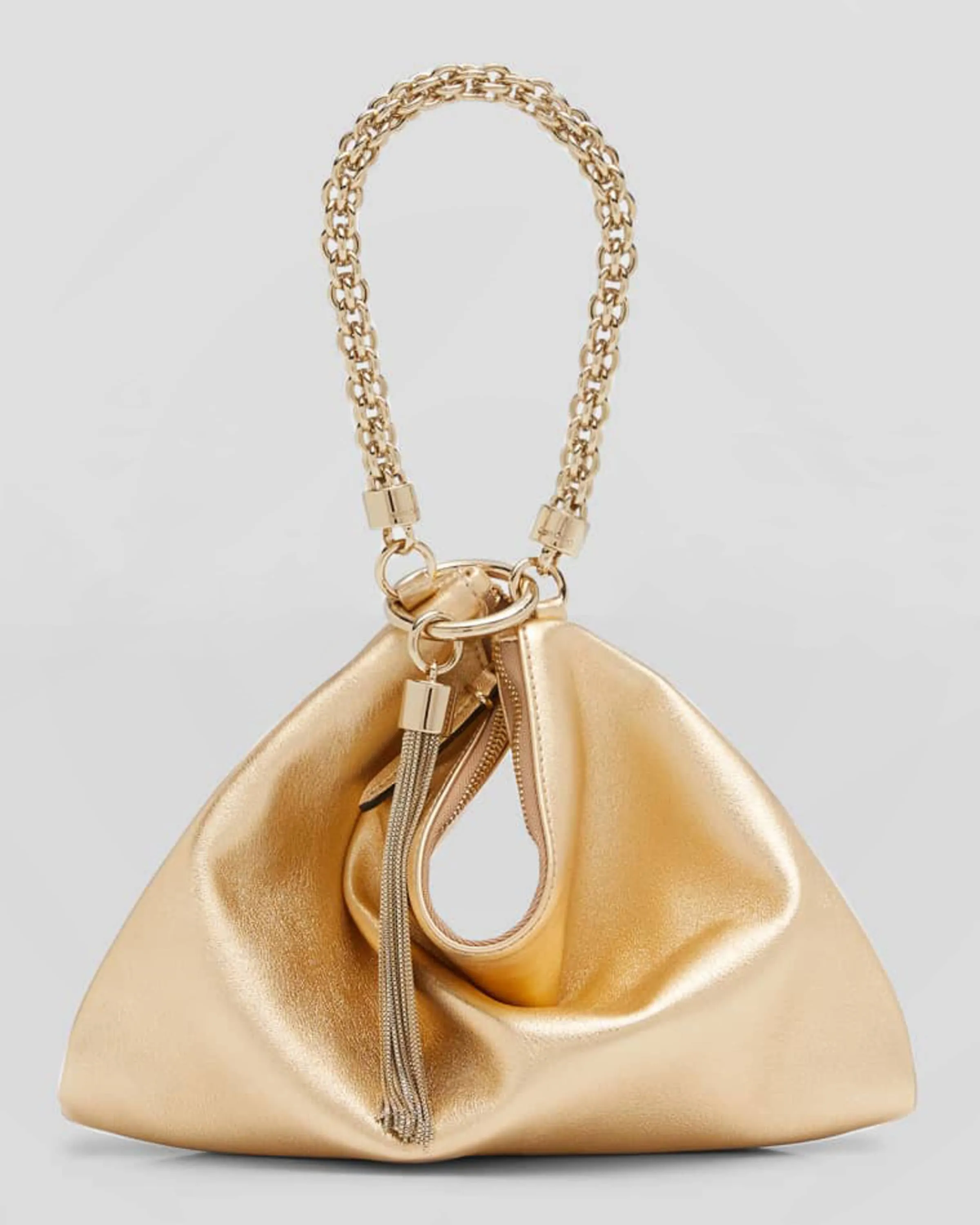 Callie Metallic Chain Top-Handle Bag