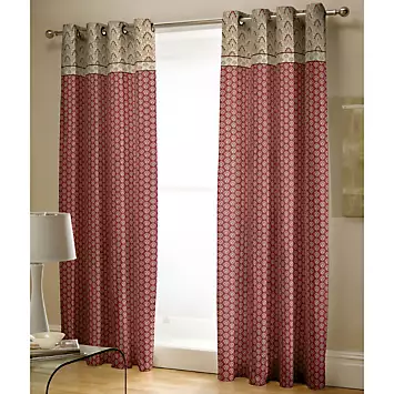 Catherine Lansfield Kashmir Pair of Eyelet Curtains | Kaleidoscope