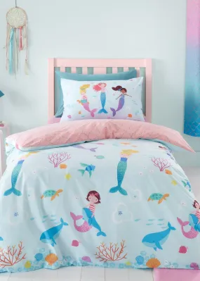 Catherine Lansfield Mermaid Reversible Duvet Cover Set