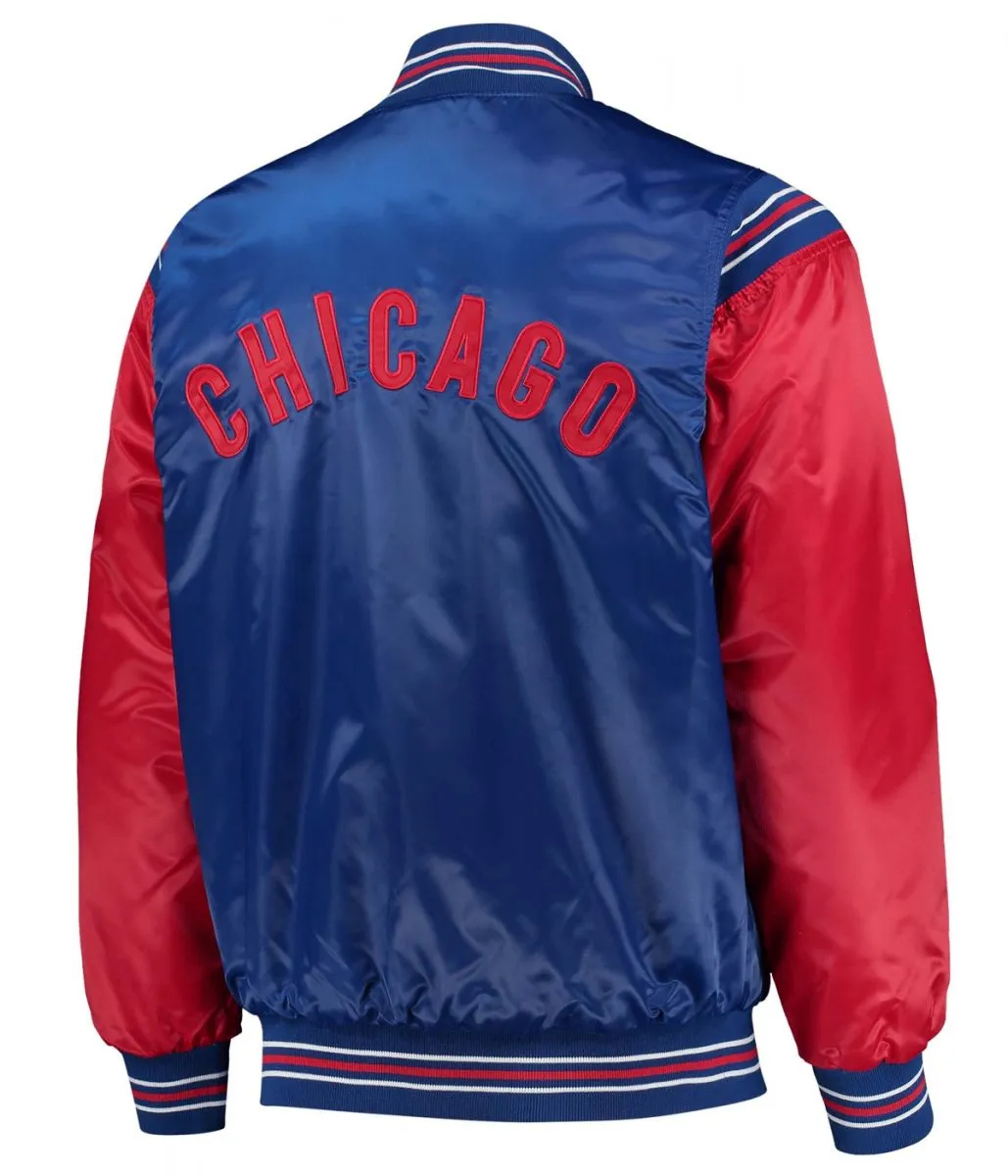 Chicago Cubs Starter Royal Blue and Red Satin Jacket