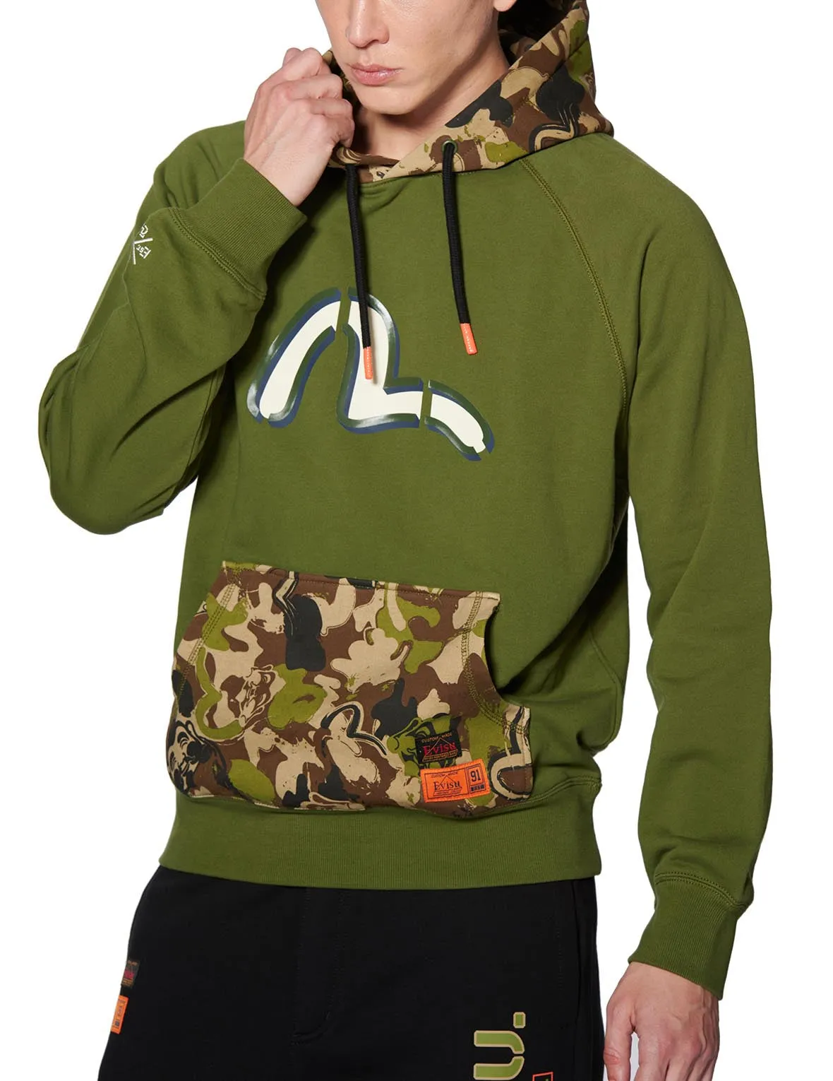 Color-blocking Seagull Print Hoodie