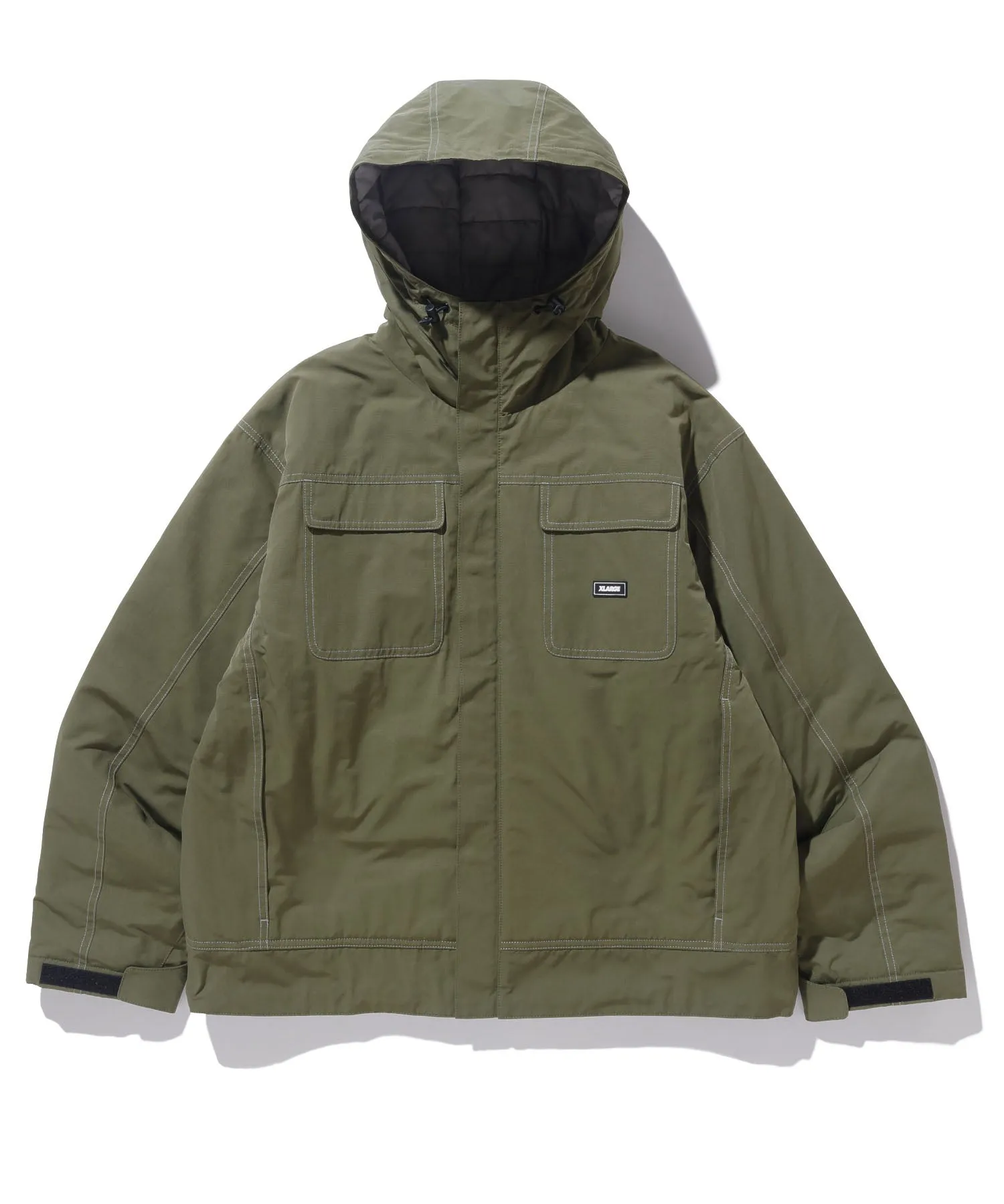 CONTRAST STITCH HOODED JACKET