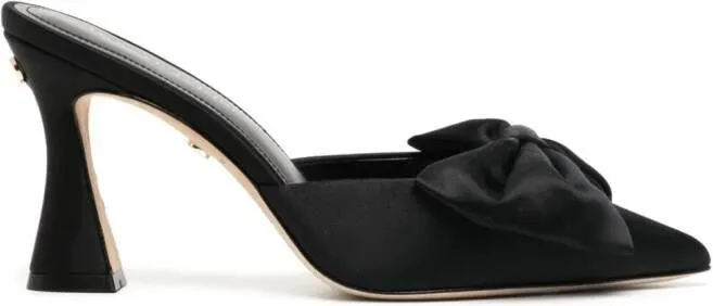 Dee Ocleppo Maldives 80mm bow-detail mules Black