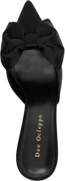 Dee Ocleppo Maldives 80mm bow-detail mules Black