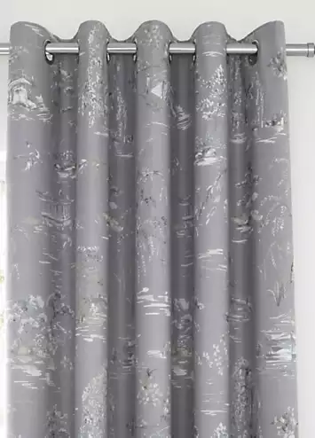 Dreams & Drapes Oriental Garden Pair of Eyelet Lined Curtains | Kaleidoscope