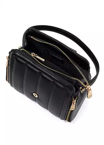 Dune London Black Dashers Quilted Mini Crossbody Bag | Grattan