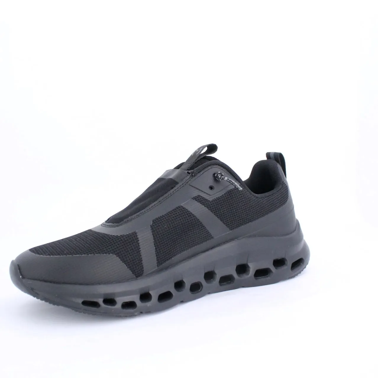 ERNESTO MENS SLIPON TRAINERS-BLACK