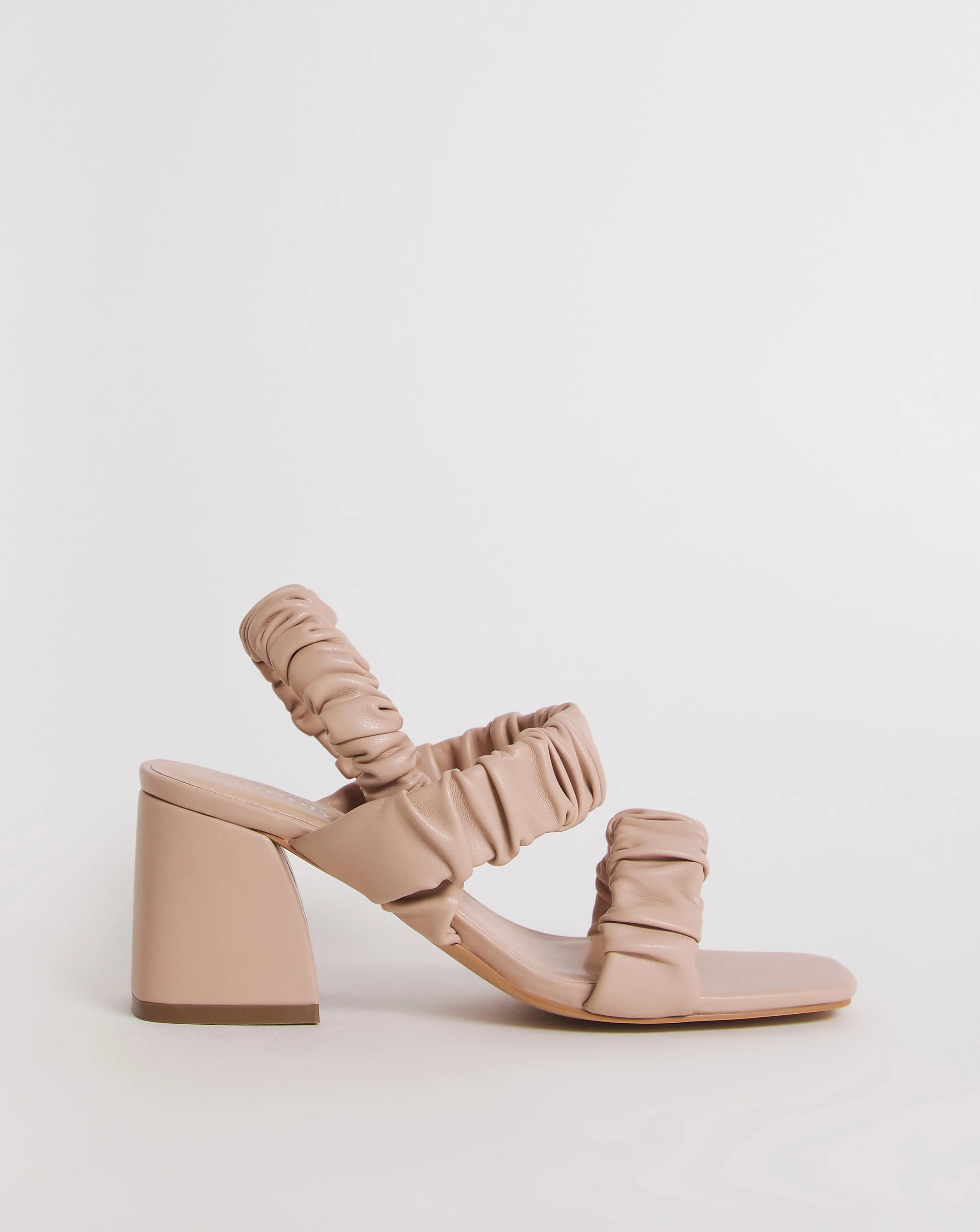 Estell Stretch Ruched Heeled Sandals Wide E Fit | Simply Be