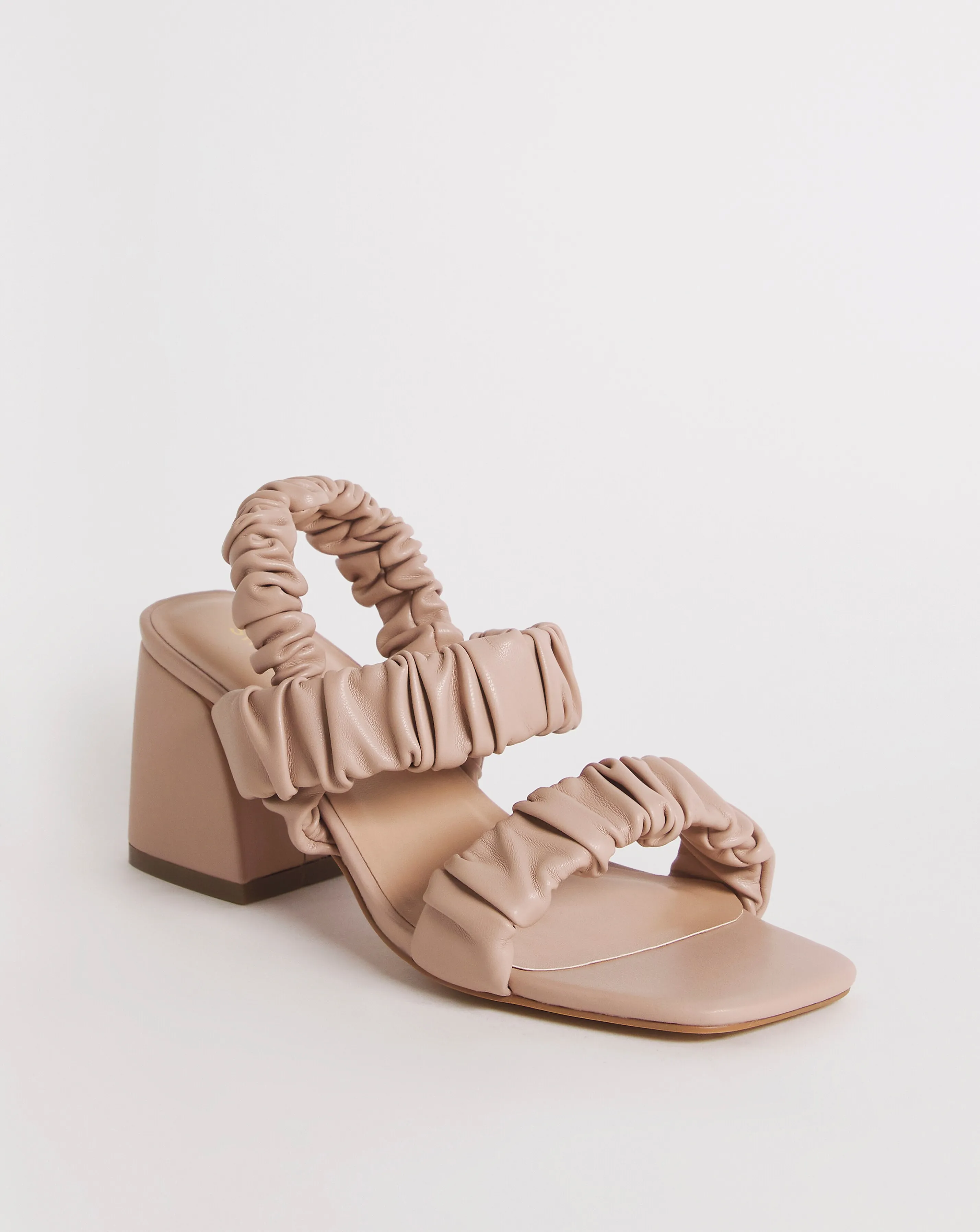 Estell Stretch Ruched Heeled Sandals Wide E Fit | Simply Be