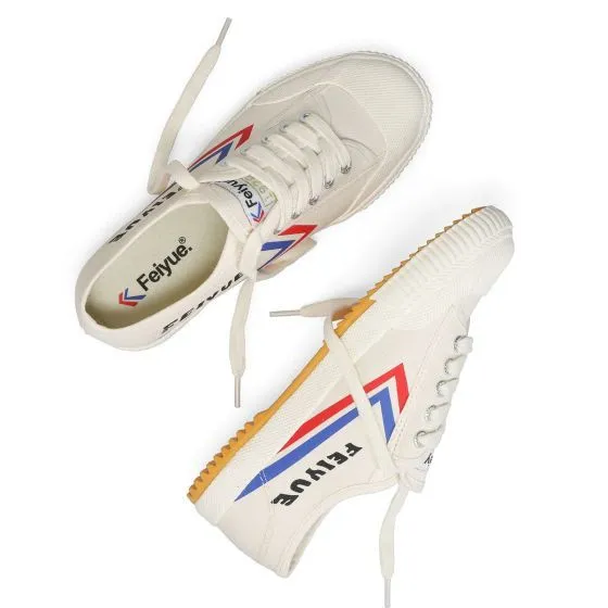 Feiyue FE LO 1920 Canvas Trainers - Ivory/Blue/Red