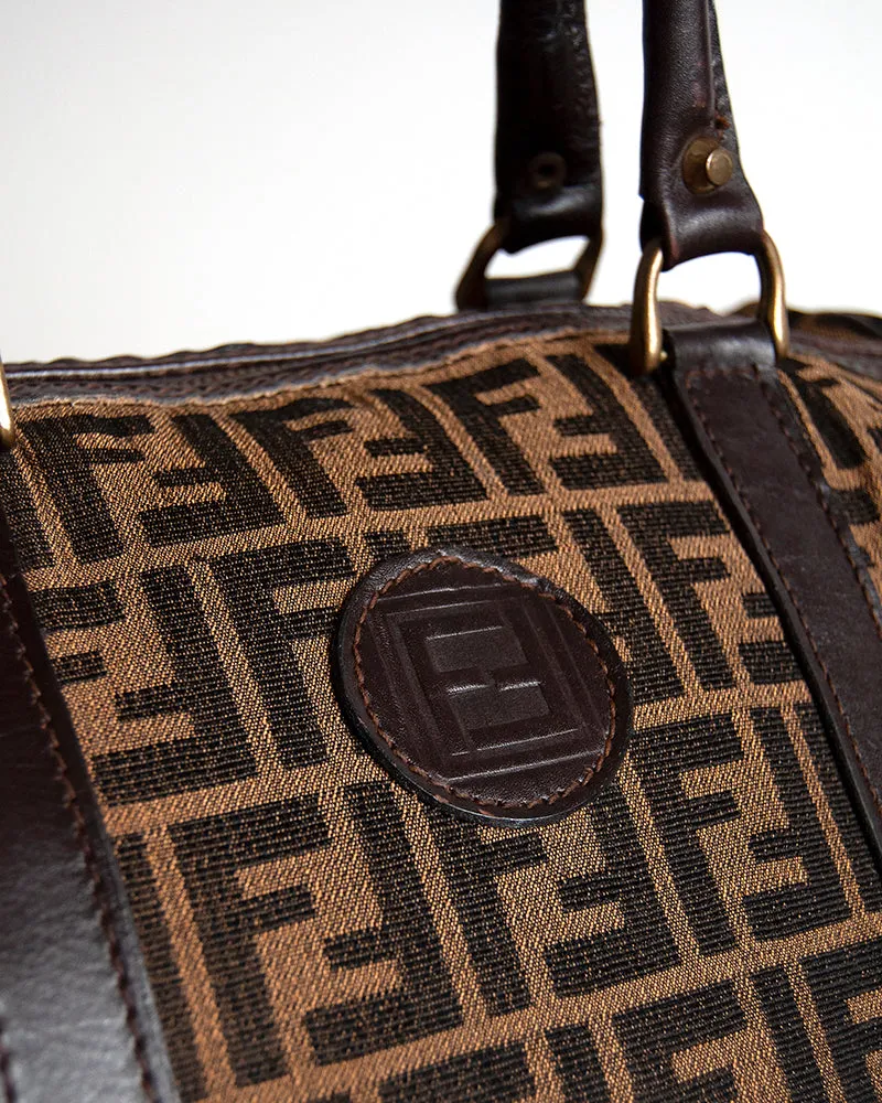 Fendi Zucca brown boston bag