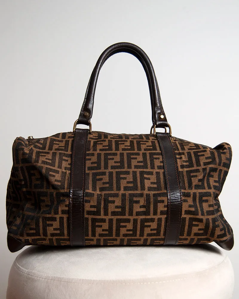 Fendi Zucca brown boston bag