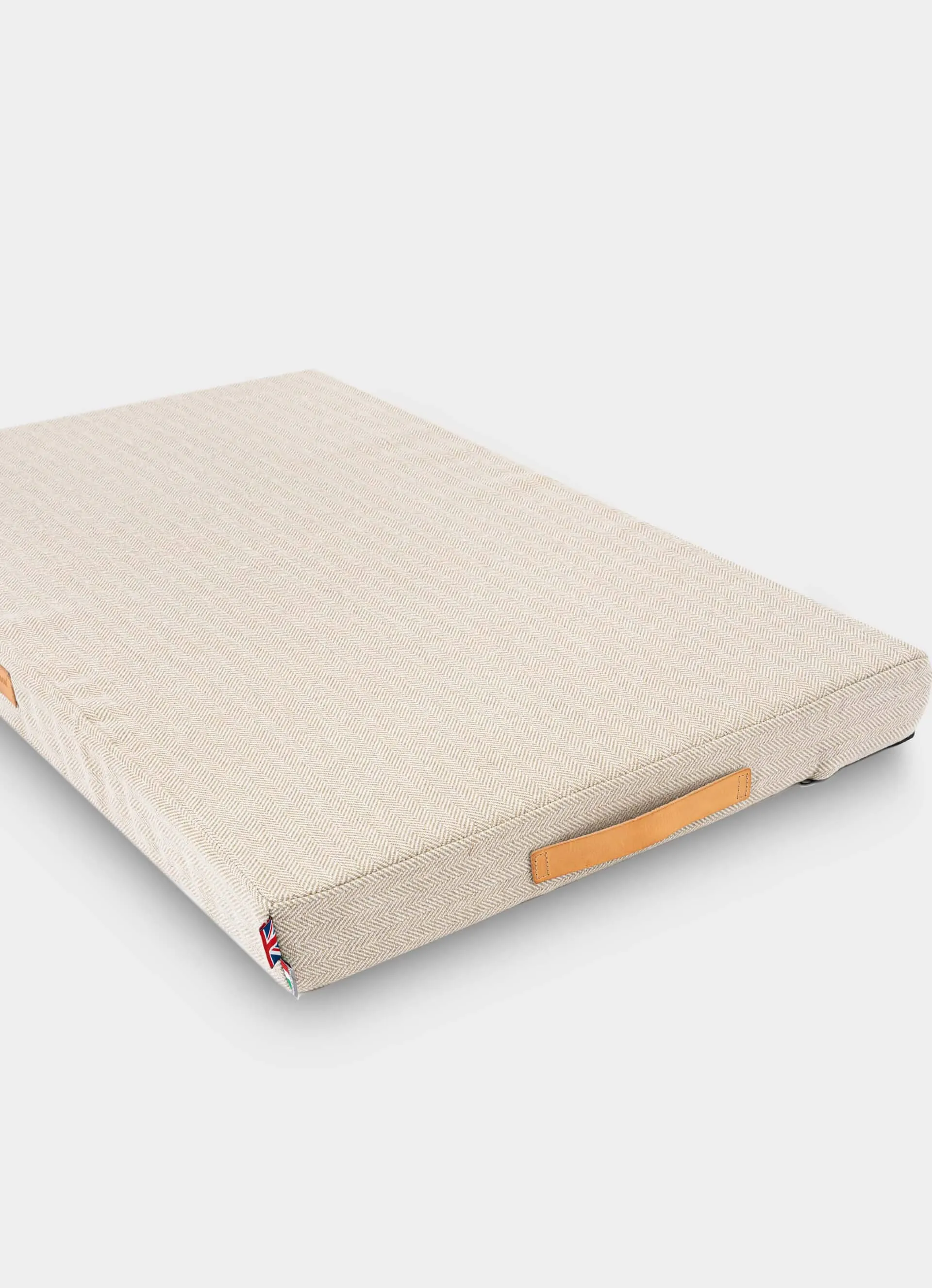 Foam Mattress Dog Bed - Sand Herringbone