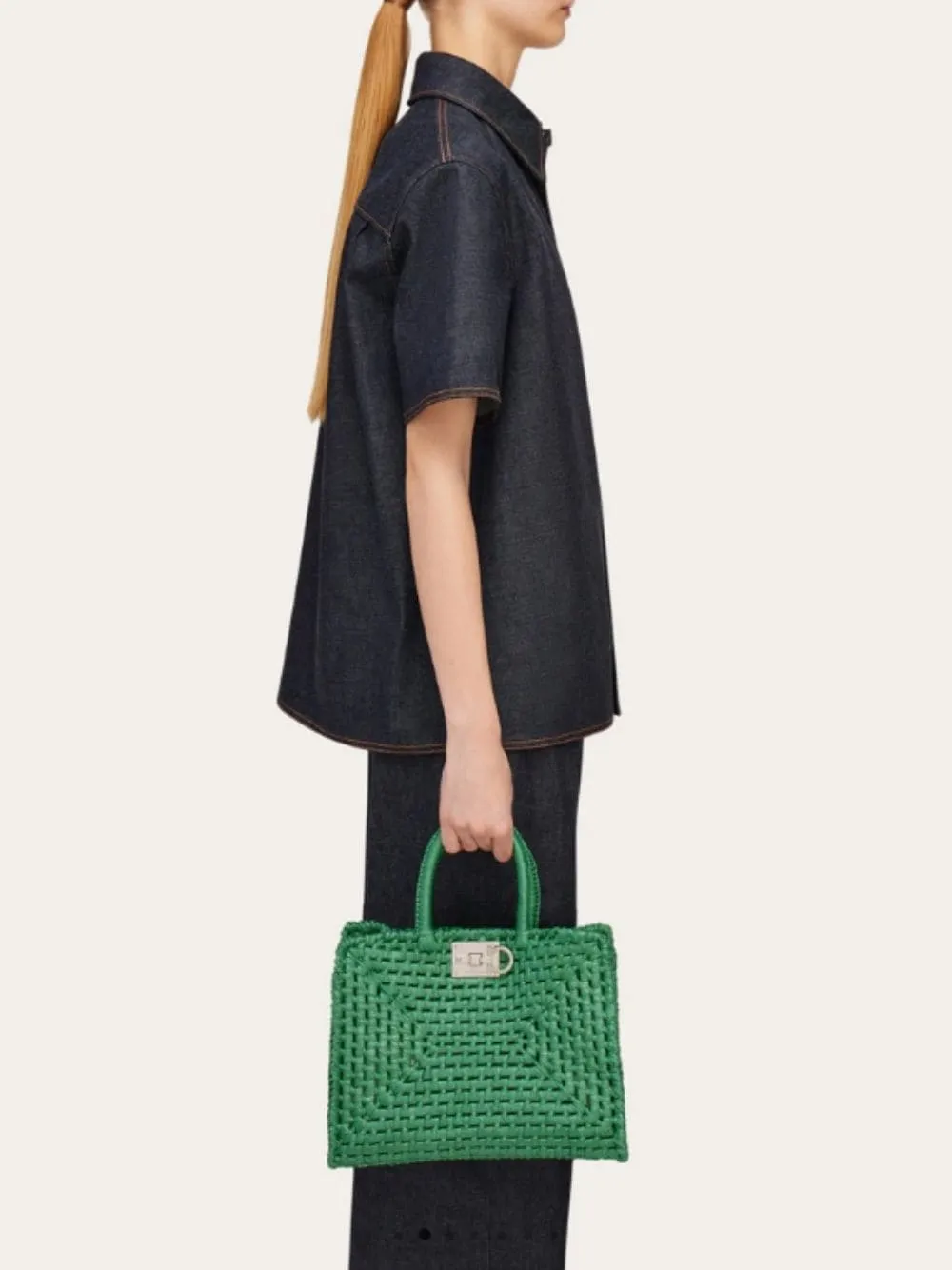 Green Medium Studio Box Bag