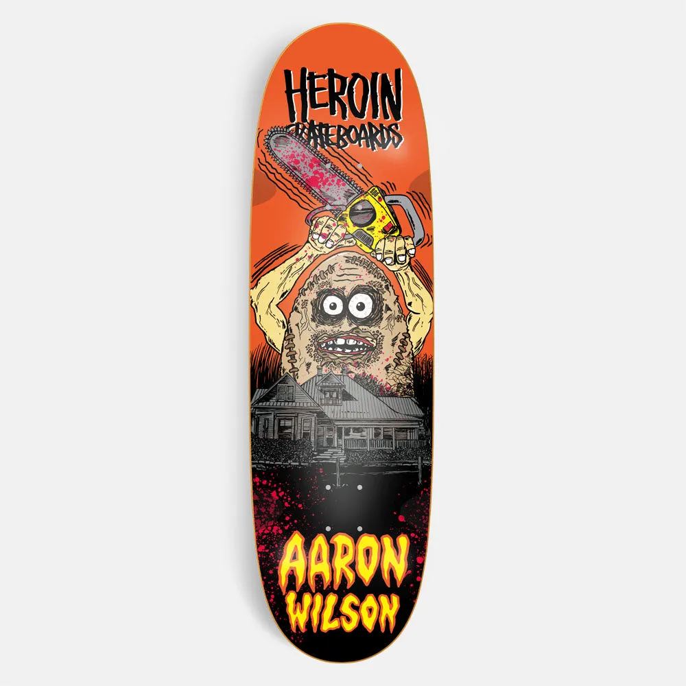 Heroin Skateboards - 9.125 Aaron Wilson Teggxas Chainsaw Egg Skateboard Deck