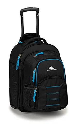 High Sierra Ultimate Access 2.0 Carry On Wheeled Backpack, Black/Blue Print