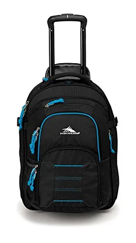 High Sierra Ultimate Access 2.0 Carry On Wheeled Backpack, Black/Blue Print