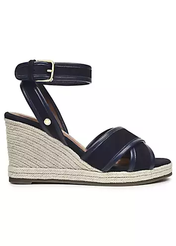 Ink Sunbeam Close Crossover Wedge Sandals by Radley London | Look Again