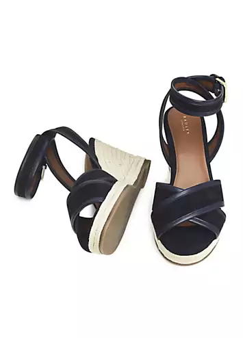 Ink Sunbeam Close Crossover Wedge Sandals by Radley London | Look Again