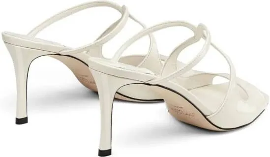 Jimmy Choo Anise 75mm patent-leather mules White