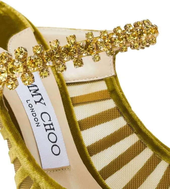 Jimmy Choo Bing 100mm crystal-embellished mules Yellow