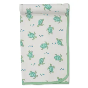 Kissy Kissy Kids New Born Boy's White & Green Blanket