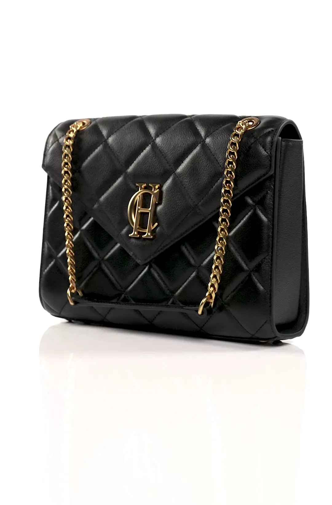 Knightsbridge Shoulder Bag (Black Leather)