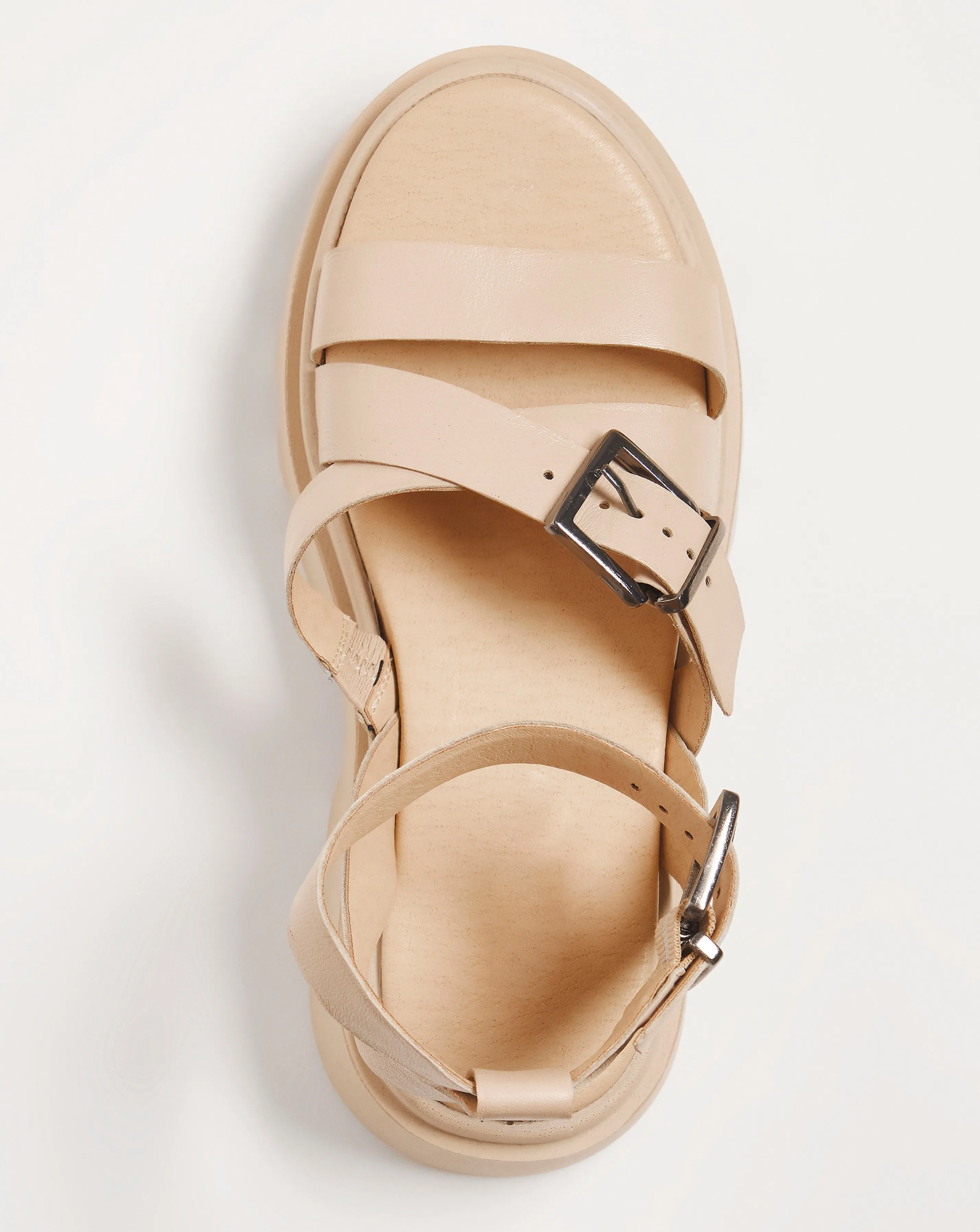 Laila Leather Chunky Cleated Ankle Tie Sandals Wide Fit | Simply Be