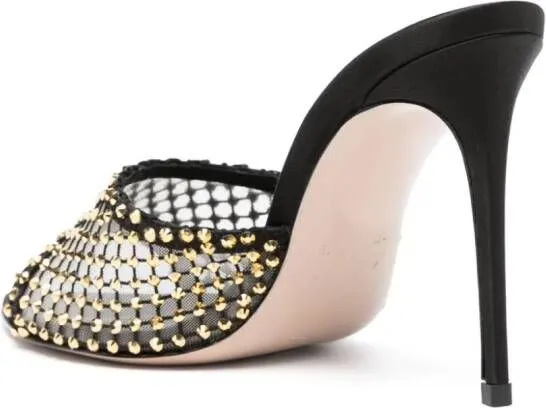 Le Silla Gilda 100mm crystal-embellished mules Black