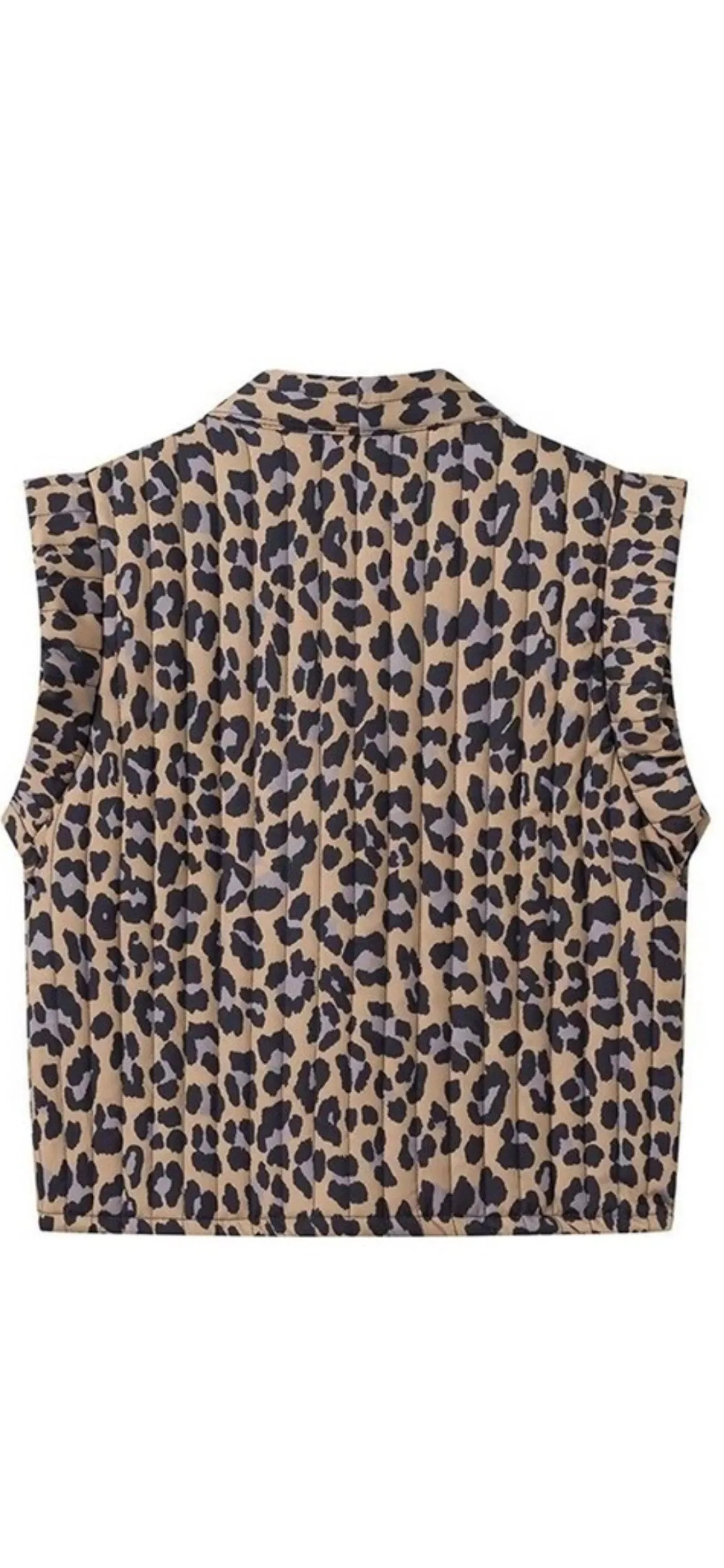 Leslie Leopard Print Quilted Vest