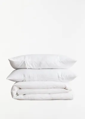 Linen King Duvet Cover Set - White