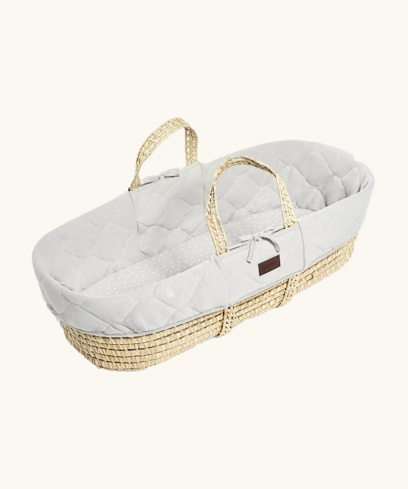 Little Green Sheep Natural Quilted Moses Basket & Mattress