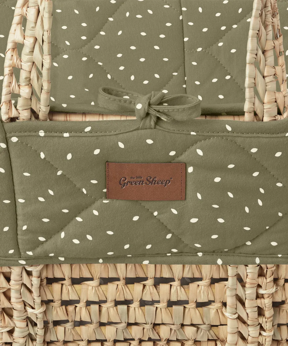 Little Green Sheep Natural Quilted Moses Basket & Mattress