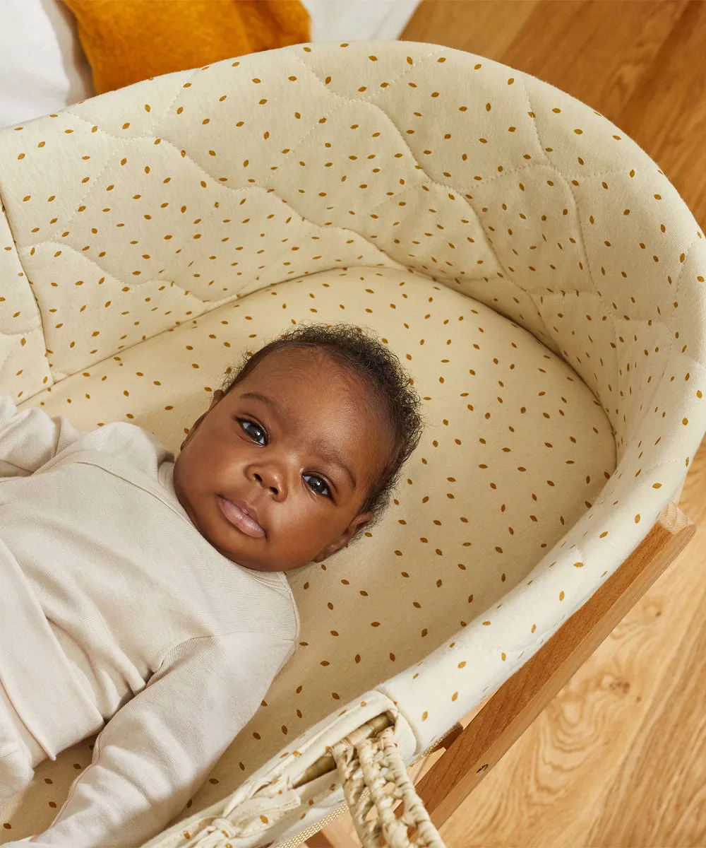 Little Green Sheep Natural Quilted Moses Basket & Mattress