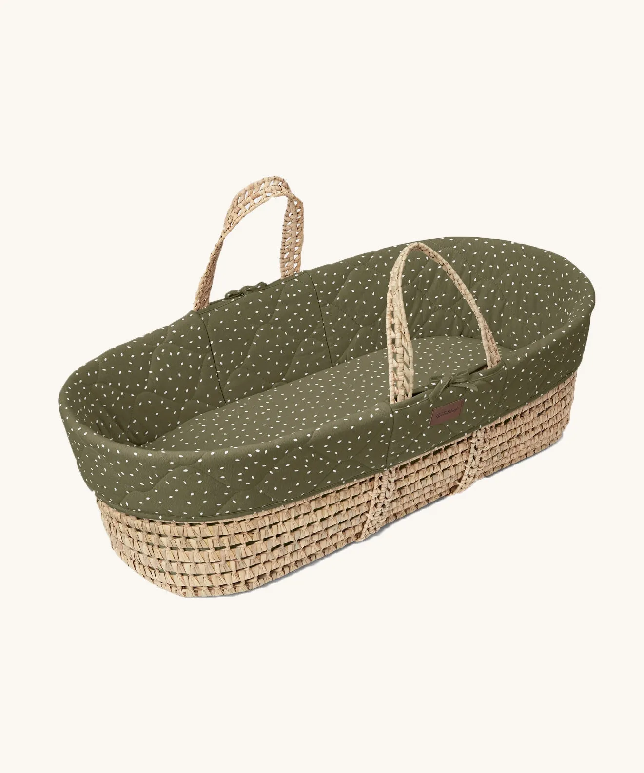 Little Green Sheep Natural Quilted Moses Basket & Mattress