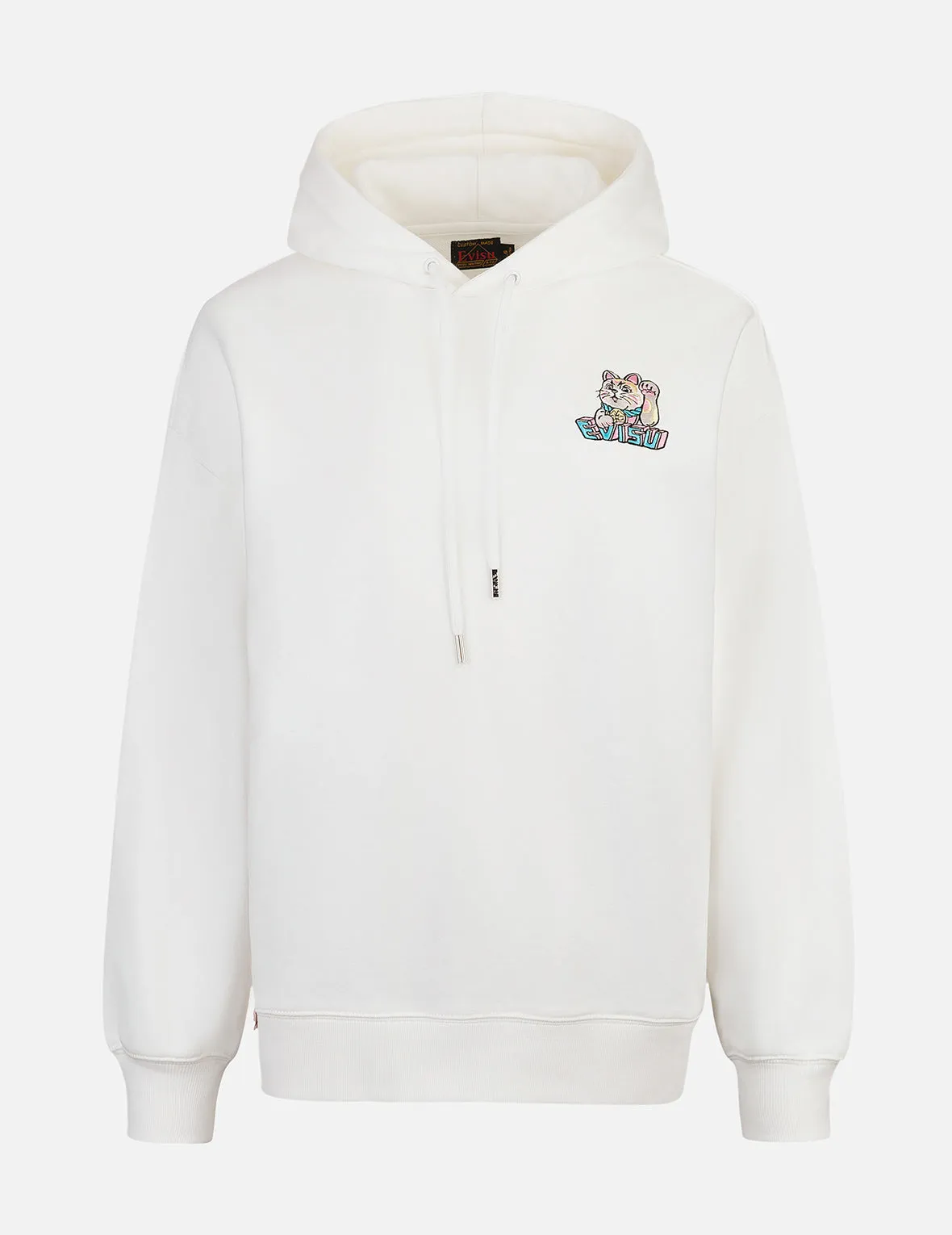 Logo and Fortune Cat Embroidery Oversized Hoodie