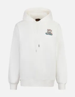 Logo and Fortune Cat Embroidery Oversized Hoodie