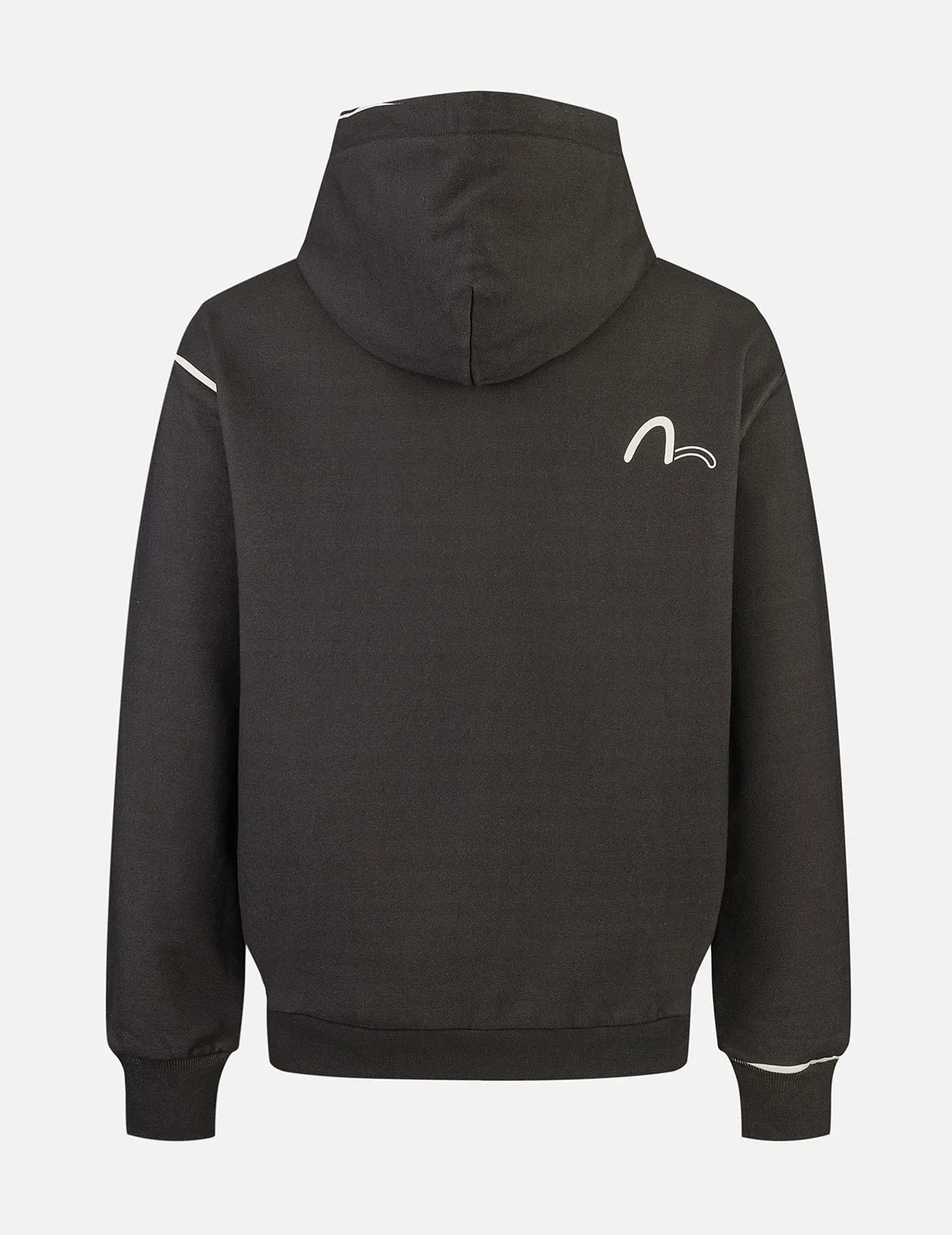 Logo and Seagull Print Relax Fit Hoodie