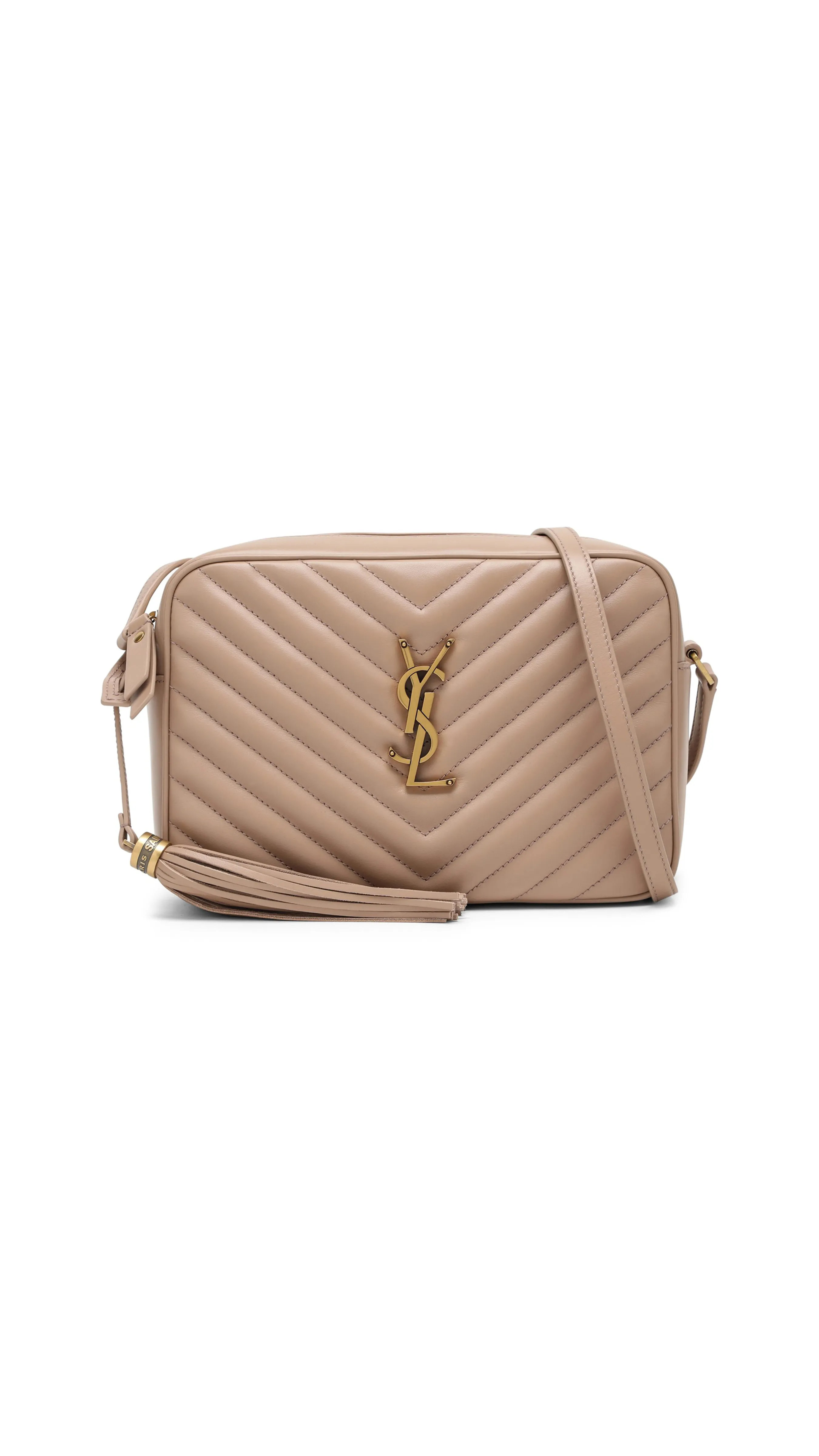 Lou Camera Bag in Quilted Leather - Rosy Sand