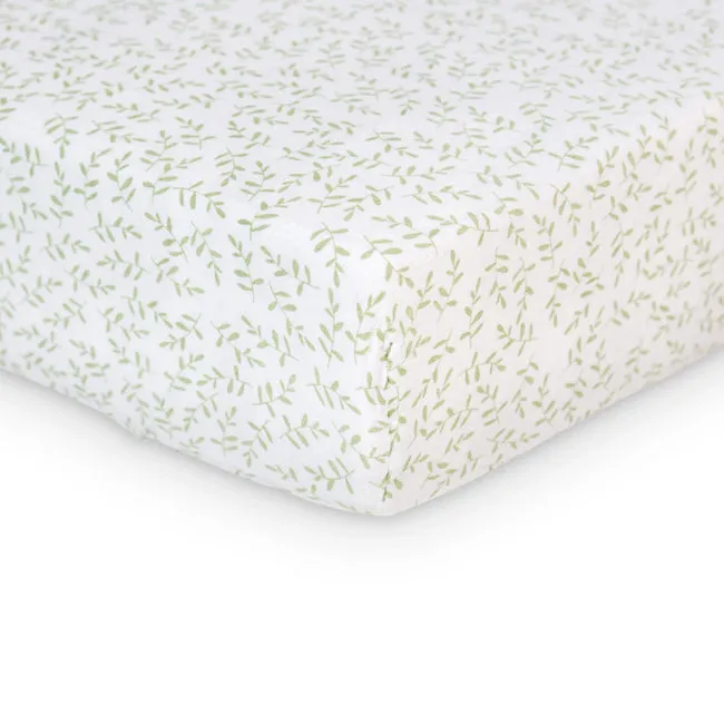 Lulujo Boho Crib Sheet - Greenery