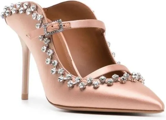 Malone Souliers Gala 100mm crystal-embellished mules Pink