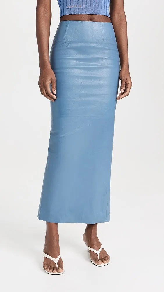 Marni   Shiny Leather Skirt 